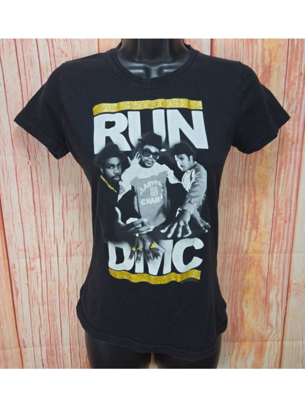 Run DMC Womens Graphic Black T-Shirt Small